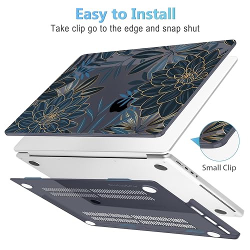 Mektron Case for 2026 M5 MacBook Pro 16 inch A3429 A3428 M4 A3403 A3186 M3 A2991 M2 A2780 M1 A2485 (2021-2025) Pro/Max with Liquid Retina XDR, Hard Shell Plastic Laptop Cover, Dahlia Flower C035