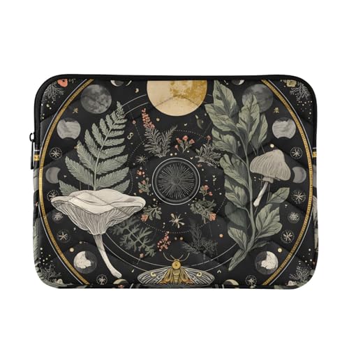 Moons Botanical Plants Laptop Sleeve 15 16 Inch Puffy Quilted Carrying Case Protective Computer Bag Waterproof Laptops Sleeve for Women Men - color: Moons Botanical, size: Large
