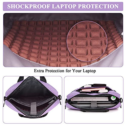 RAVUO Laptop Bag for Women, Water Resistant Lightweight 17inch Shockproof Laptop Shoulder Bag Sleeve Case Business Briefcase with Shoulder Strap Purple - color: 17inch--purple