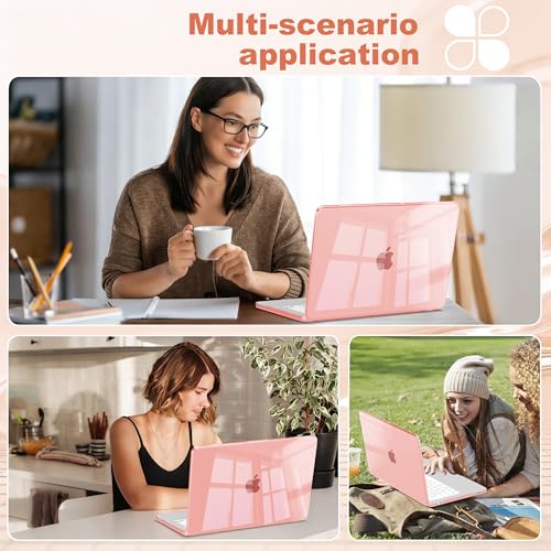 for MacBook Neo 13 inch Case 2026, Ultra-Thin Shockproof Hard Shell Laptop Cover with Keyboard Cover & Screen Protector, Crystal Pink - color: Crystal Pink