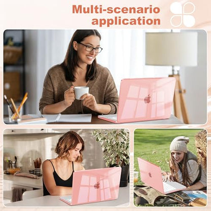 for MacBook Neo 13 inch Case 2026, Ultra-Thin Shockproof Hard Shell Laptop Cover with Keyboard Cover & Screen Protector, Crystal Pink - color: Crystal Pink