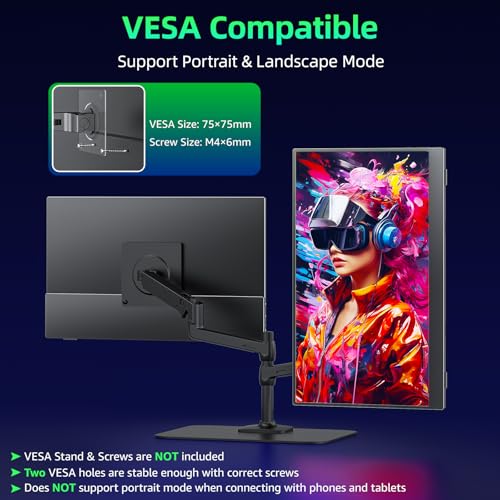 kksmart Portable Monitor for Laptop MacBook Surface PC Xbox PS5, Travel Monitor Second Screen for Laptop, HDMI USB-C VESA Compatible Built-in Speaker, 15.6 - size: 15.6