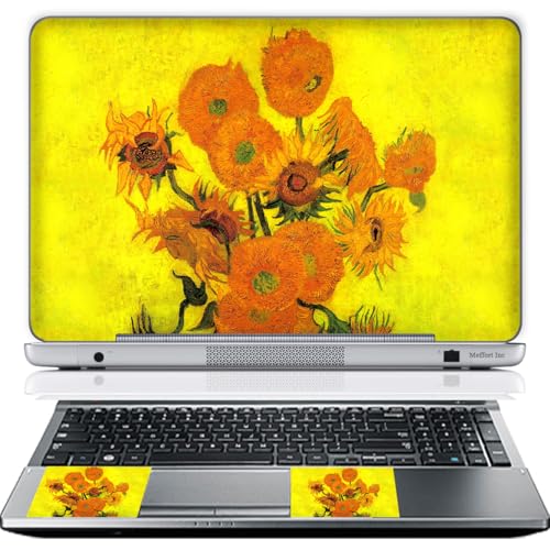 11.6 12 Inch Laptop Skin Sticker Cover Premium Sticker Cover Art Decal Decorative (Included 2 Wrist Pad Skins) - Van Gogh Sunflowers - color: Van Gogh Sunflowers, size: 12 Inch