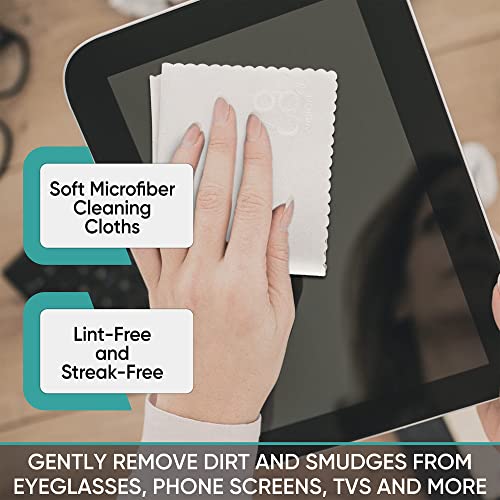 Microfiber Cleaning Cloth 12-Pack Individualy Packed (6"x 7") Glasses Cleaning Cloths for Eyeglasses Phone Computer Screen Laptop Camera Lenses (12 Black) - color: 12 Black