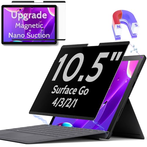 Peslv Magnetic Privacy Screen for Surface Go 4/3/2/1 10.5 Inch, Removable Anti Blue Light Glare Filter, Black Security Private Apy Block Protector - size: Surface Go 10.5 Inch (4/3/2/1)