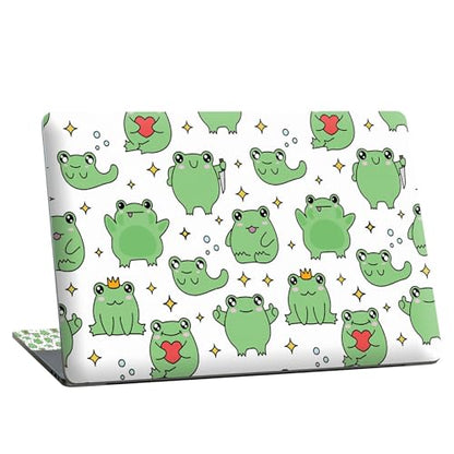 Universal Laptop Skin Sticker with 2 Wrist Pad Skins, Waterproof Scratch Resistant Vinyl Laptop Cover Decal, Cut to Fit for 11–15.6 Inch MacBook HP Dell Lenovo, Frog Heart - color: Frog Heart