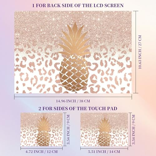 Laptop Skin Sticker Laptop Cover for 12" 13" 13.3" 14" Laptop Stickers,Reusable Skin Sticker Cover Personalized Art Waterproof & Scratch-Resistant Protector Case,Rose Gold Marble Pineapple - color: Rose Gold Marble Pineapple