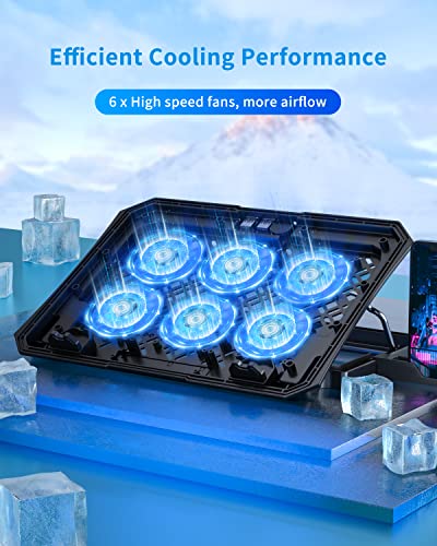 AICHESON S039 Blue Laptop Cooler and AA3 Gaming Laptop 8 Cooling Fans Set