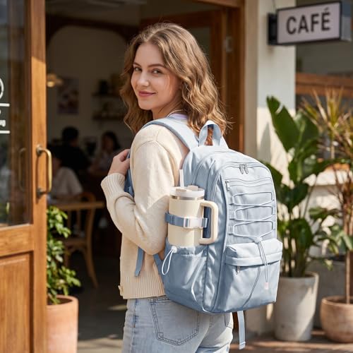 suwasp College Backpack for Women, Waterproof Laptop Backpack Fits 15.6 Inch Laptop, School Bookbag with Water Bottle Pocket, Anti Theft Work Backpack for College, Travel, Commuter, - color: Peacock Blue