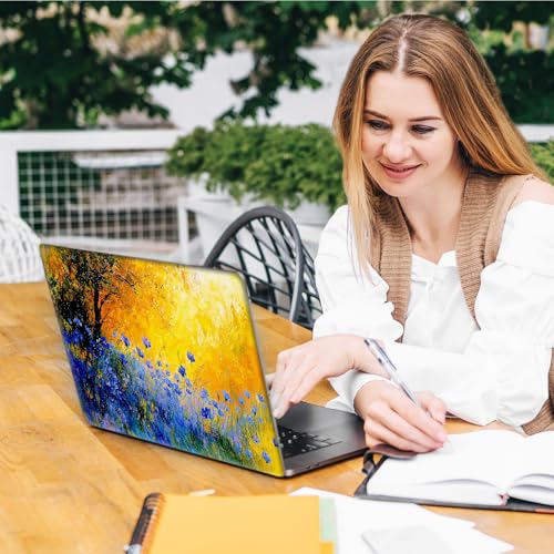Laptop Skin Sticker Decal, Universal Reusable Vinyl Laptop Cover for 12" 13" 13.3" 14" 15" 15.4" 15.6" Notebook PC, Reusable Waterproof Scratch-Resistant with 2 Wrist Pads,Watercolor Wildflower - color: Watercolor Wildflower