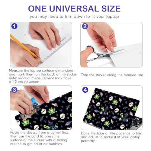 DINKY 17 inches Laptop Skin Sticker Netbook Universal Reusable Protector Cover Decal Fits 16" 16.5" 17" 17.3 inch Laptop Protector Notebook (Skeleton Frog) - color: Skeleton Frog