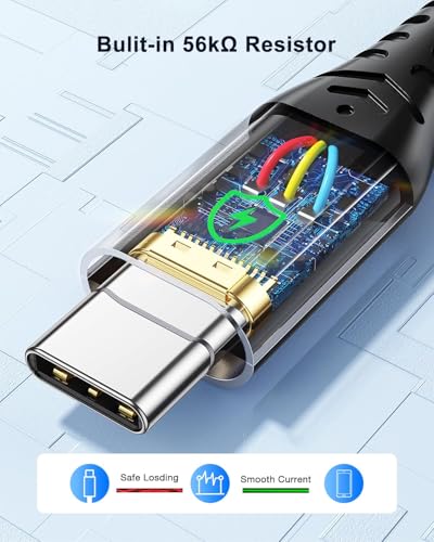 ANDTOBO USB C Cable, [6.6FT, 3 Pack] 3.1A USB to USB C Fast Charging Nylon Braided USB Charger for iPhone 17 Pro Max/17 Air/16 15 Pro Max Plus, Galaxy S21 S22 S23 S23+ S20 S10 S9, Note 20, Pixel 7 - size: 2M+2M+2M