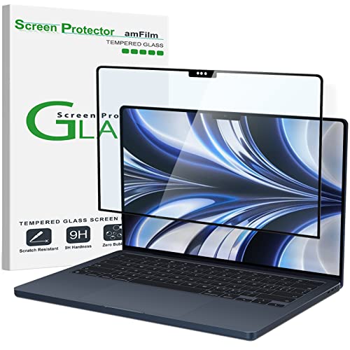 amFilm Screen Protector for MacBook Air 13.6'' M4/M3/M2 Chip Tempered Glass | Scratch Protection, Easy to Instllation & Bubble Free, HD Clear, Ultra Thin (Regular 13.6 inch) - size: Regular 13.6 inch