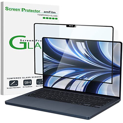amFilm Screen Protector for MacBook Air 13.6'' M4/M3/M2 Chip Tempered Glass | Scratch Protection, Easy to Instllation & Bubble Free, HD Clear, Ultra Thin (Regular 13.6 inch) - size: Regular 13.6 inch