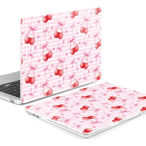 MEEgoodo Case for M5/M4/M3/M2 MacBook Air 15 inch Case 2026 2025 2024 2023, Laptop Shell Fit Model (A3448/A3241/A3114/A2941) for MacBook Air 15.3-inch, Cherry Bow Pattern - color: Cherry Bow Pattern