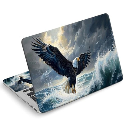 Universal Laptop Skin Sticker Decal, Compatible with MacBook HP Dell Lenovo 12"-15.6", Reusable Vinyl Notebook Cover 3PCS Set, High-Recognition Film-Eagle Fly Over the sea - color: Eagle Fly over the sea