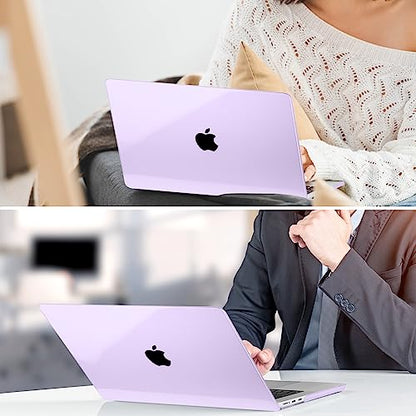 for MacBook Air 15 Inch Case M5 M4 M3 M2 (2026-2023) A3448 A3241 A3114 A2941, Protective Hard Shell Cover Compatible with Touch ID & Liquid Retina Display - Crystal Purple - color: Crystal Purple