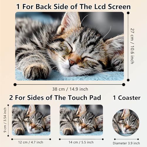 Laptop Skin Sticker Decal 15.6 Inch,12 13 13.3 14 15 15.6 in Laptop Netbook Skins for Notebook,Art Decal Removable Waterproof Scratch Resistant,Universal Vinyl Cover,Cute Sleep Cat - color: Cute Sleep Cat