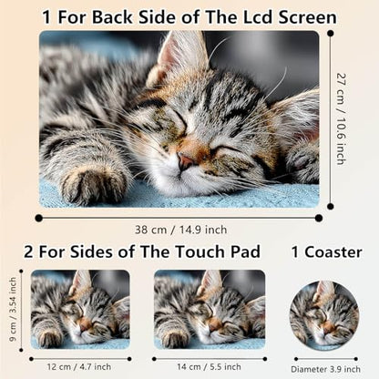 Laptop Skin Sticker Decal 15.6 Inch,12 13 13.3 14 15 15.6 in Laptop Netbook Skins for Notebook,Art Decal Removable Waterproof Scratch Resistant,Universal Vinyl Cover,Cute Sleep Cat - color: Cute Sleep Cat