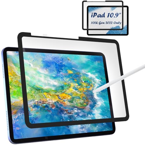 Paper Screen Protector Compatible with iPad 10th/11th Generation A16(11/10.9 Inch,2025/2022) Draw and Write Like on Paper, Anti Glare Filter, Sensitivity Film, Reusable Shield Compatible with Apple Pencil & Case - size: iPad 10.9 Inch (10th/11th Gen)