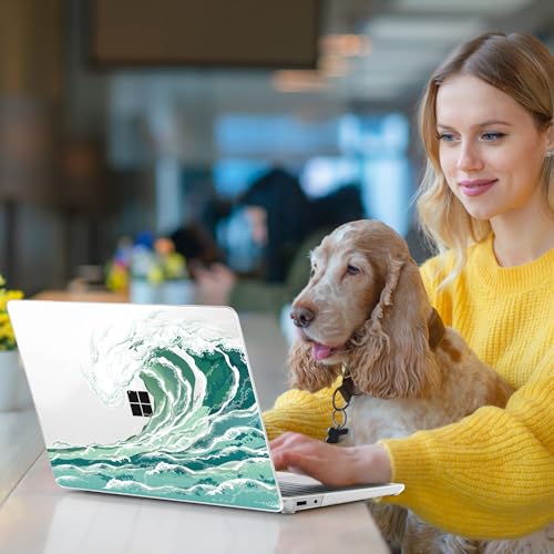 Batianda Case for Microsoft Surface Laptop 13 inch 2025 2026, Aqua Wave | Fits Model 2095, Artistic Patterns Ultra-Slim Lightweight Scratch-Resistant Hard Shell with Professional Protection - color: Wave