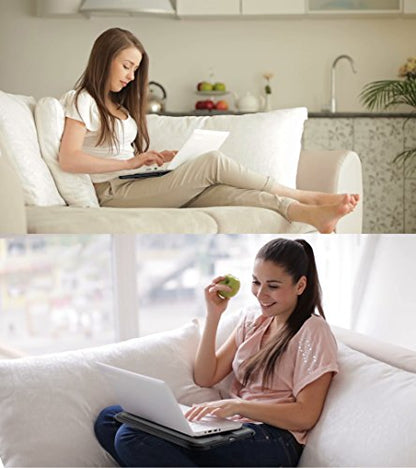 MAX SMART Portable Laptop Lap Pad, Laptop Desk with Retractable Mouse Tray, Sturdy Stable Work Surface for Bed Sofa Couch or Travel