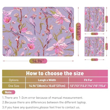 12 12.1 13 13.3 14 15.4 15.6 Inch Laptop Skin Decal, Laptop Skins Stickers Decals for Notebook PC, Universal Reusable Vinyl Laptop Cover Sticker, Waterproof Art Protector I Purple Bird Cute - color: Purple Bird Cute