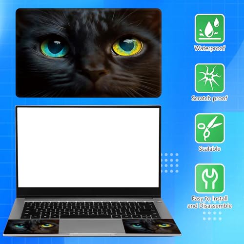 Universal Laptop Skin Sticker Decal for 11.6”12" 13" 13.3" 14" 15" 15.4" 15.6" Reusable Waterproof Scratch-Scratch Resistant Protective Vinyl Laptop Notebook Skin Stickers - Cute Cat Black - color: Cute Cat Black