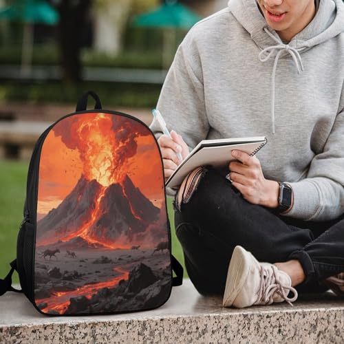 Volcano Wonder 17 Inch Laptop Backpack for Men Women Travel Daypack with Pockets Work Bag for Office