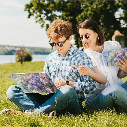 Universal Laptop Skin Sticker with 2 Wrist Pad Skins, Waterproof Scratch Resistant Vinyl Laptop Cover Decal, Cut to Fit for 11–15.6 Inch MacBook HP Dell Lenovo, Cercis Chinensis - color: Cercis Chinensis