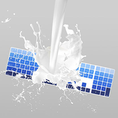 Ultra Thin Silicone Full Size Wireless Numeric Keyboard Cover Skin for Mac 2017 Magic Keyboard with Numeric Keypad MQ052LL/A A1843 US Layout,Ombre Blue - color: Ombre Blue