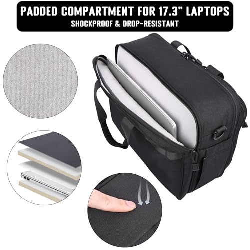 DEYACE Tactical Messenger Laptop Bag Large Military Briefcase 17.3 Inch Computer Work Office Bag for Men YKK-Zippers