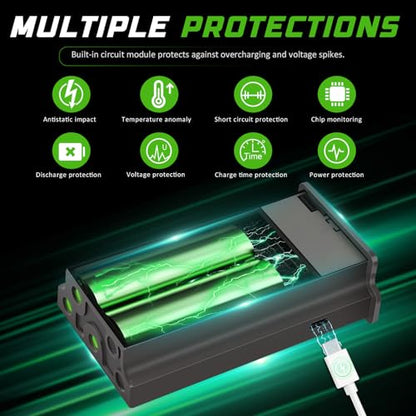 7000mAh 2-Pack Rechargeable Reveal Lipo Lithium Battery Trail & Game Camera Battery Compatible with Tactacam Pack Reveal Hunting Camera X, X Pro, Pro 3.0, X Gen 2.0, X Gen 3.0, XB, SK - 7.4V 51.8WH - size: 8.8*4.87*1.38inch 2PS
