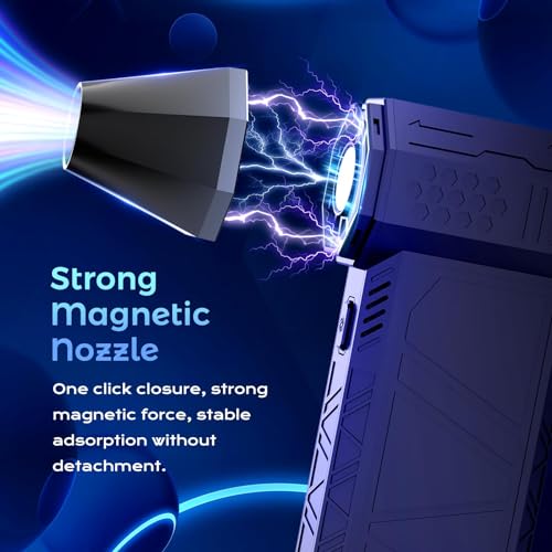 COSANO Electric Air Duster, 3 Gear Adjustable Mini Jet Blower 130000RPM, Adjustable Electric Duster Replace Compressed Air Can Rechargeable Air Blower for Computer Keyboard PC Car