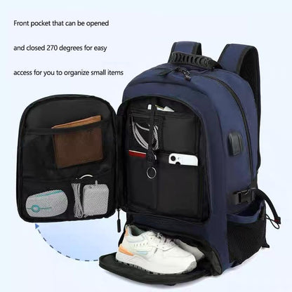 Travel laptop backpack, Extra Large 60L Traveling College Backpack,Large Capacity Backpack for Men Women,Fits 17 Inch Computer, USB Charging Port, Blue - color: 60l Blue