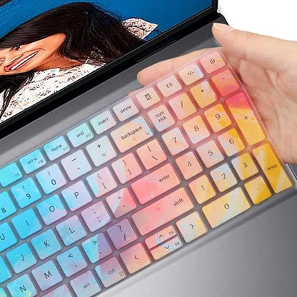 Keyboard Cover for Dell 15 Laptop DC15250 DC15255, Dell 16 DC16250 DC16251 & 16 Plus/16 Plus 2-in-1 DB06250 DB16250 DB16255 & Dell Pro 15 Essential PV15250 PV15255 US Layout Keyboard Skin-Colorfu - color: Colorfu