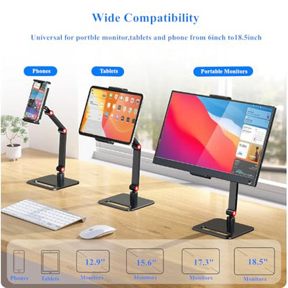 Portable Monitor Holder for 6-18.5 Inch Screen Desktop Expandable Monitor Stand 13 inch Tablet Stand