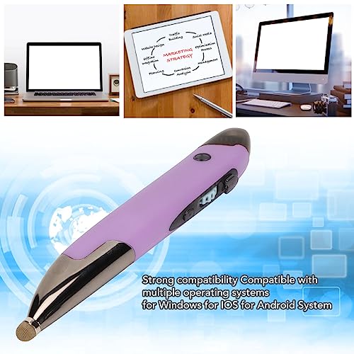 Wireless Pen Mouse, Rechargeable 2.4G Dual Mode Handwriting Stylus with Touch Head for PC Laptop iOS (Purple) - color: Purple