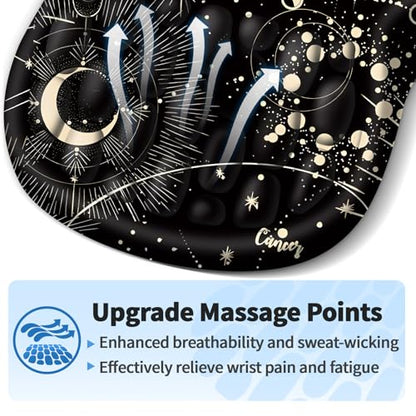 YIWEI Ergonomic Mouse Pad with Wrist Rest for Carpal Tunnel Pain Relief | Memory Foam Wrist Support,Non-Slip Rubber Base, Keyboard Computer Mousepad,Lycra Cloth Surface,Gaming Home Office - color: Constellation