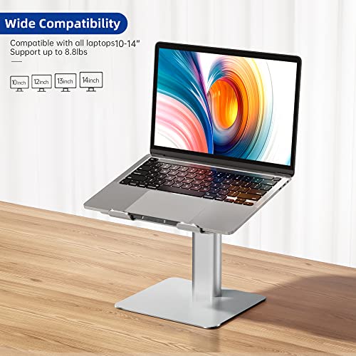 BESIGN LSX6N Laptop Stand, Ergonomic Adjustable Notebook Riser, Computer Holder, Laptop Mount Compatible with 10-15.6" Laptops, Silver - color: Silver, size: Sit Work(H5.90-9.44in)