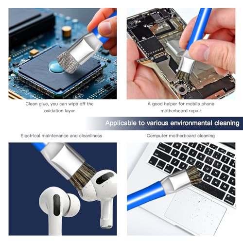 ESD Safe Anti-Static IC Cleaning Brush Tool -2Pcs Double Head Motherboard Hard Brush for IC Glue Removal,PCB Cleaning, Circuit Board Maintenance,Mobile Phone Repair - Blue - color: Blue