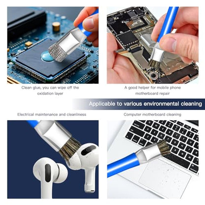 ESD Safe Anti-Static IC Cleaning Brush Tool -2Pcs Double Head Motherboard Hard Brush for IC Glue Removal,PCB Cleaning, Circuit Board Maintenance,Mobile Phone Repair - Blue - color: Blue