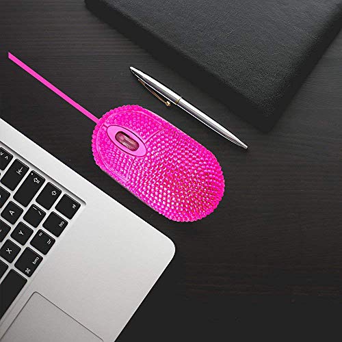SOON GO Pink Mouse for Laptop Computer Mice with Crystal Bling Rhinestone Funny Personalized Gift for Kids and Teen Girl Birthday Kids Mouse fit for 6 7 8 9 10 Yr Old Girl - color: Rhinestone pink