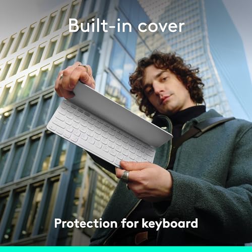 Logitech Keys-to-Go 2 Portable Bluetooth Keyboard - Pale Grey | Built-in cover, slim and compact, for tablet, Windows, Android, Linux, iPad, iPhone, Mac, Apple TV - color: Pale Gray, style: Keys-To-Go 2