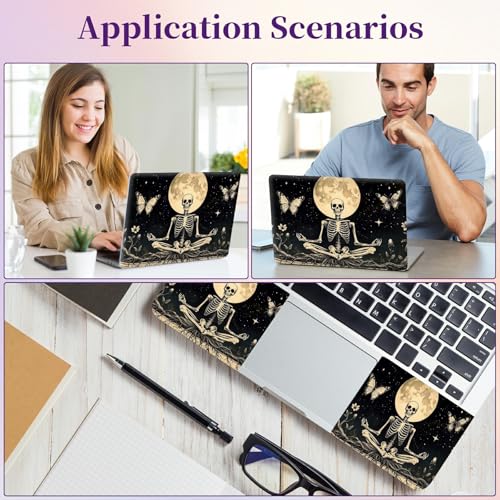 Laptop Skin Sticker Laptop Cover for 12" 13" 13.3" 14" Laptop Stickers,Reusable Skin Sticker Cover Personalized Art Waterproof & Scratch-Resistant Protector Case,Skeleton Skull Moon - color: Skeleton Skull Moon