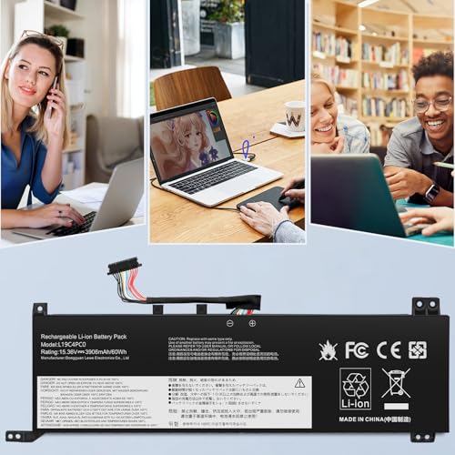 Fancy Buying 15.36V-60Wh L19C4PC0 L19M4PC0 L19C4PC1 L19M4PC1 Laptop Battery Replacement for Lenovo Legion 5P-15IMH05 Legion 5-15IMH05 5-15ARH05 Series 5B10W86192 5B10W86194 5B10W86195 5B10W86196 - size: 9.02*2.56*0.35inch L19C4PC0