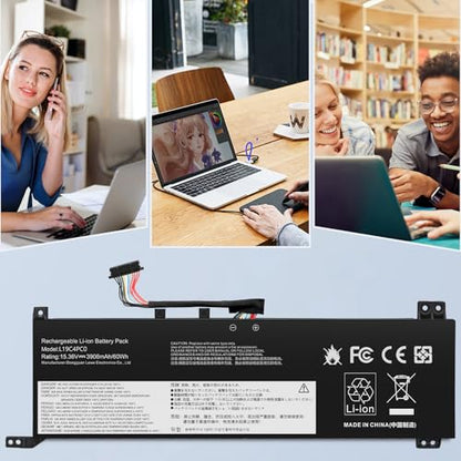 Fancy Buying 15.36V-60Wh L19C4PC0 L19M4PC0 L19C4PC1 L19M4PC1 Laptop Battery Replacement for Lenovo Legion 5P-15IMH05 Legion 5-15IMH05 5-15ARH05 Series 5B10W86192 5B10W86194 5B10W86195 5B10W86196 - size: 9.02*2.56*0.35inch L19C4PC0