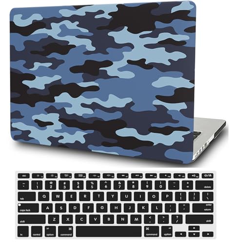 Hard Case Compatible with Old Version MacBook Pro 13 inch Case 2012 2011 2010 2009 2008 Release A1278 with CD-ROM, Laptop Plastic Hard Case Shell & Keyboard Cover, Blue Camouflage - color: Blue Camouflage, size: A1278(Pro 13" w/CD-ROM 2008-2012)