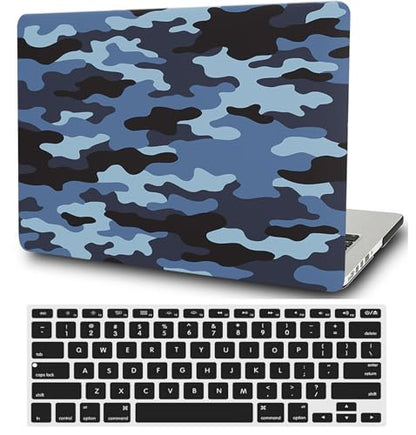 Hard Case Compatible with Old Version MacBook Pro 13 inch Case 2012 2011 2010 2009 2008 Release A1278 with CD-ROM, Laptop Plastic Hard Case Shell & Keyboard Cover, Blue Camouflage - color: Blue Camouflage, size: A1278(Pro 13" w/CD-ROM 2008-2012)