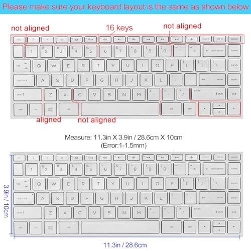 Keyboard Cover for HP 14" Laptop/HP Pavilion x360 14M-BA/CD 14M-DH 14-BF 14-cm 14-CF 14-DF 14-dk 14-DS 14-dq 14-FQ Series, 14-dq0020nr/dq0030nr, 14-fq1025nr/fq0033dx, Flamingo - color: Flamingo